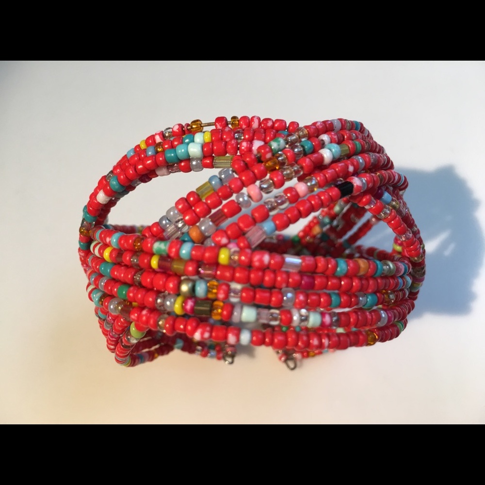 Boho Braided Beaded Cuff Bracelet